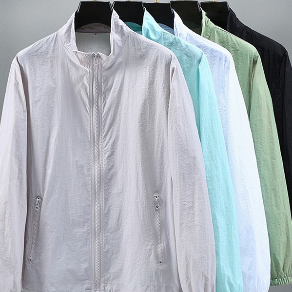 New sun protection clothing stand collar men's large size ultra light couple outdoor fishing clothing factory direct sales to print logo