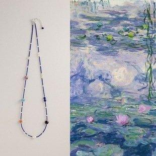 Original "Yinghe" Natural Lapis Lazuleus Chain New Chinese Color Beads Niche Design Sense Clavicle Chain Others