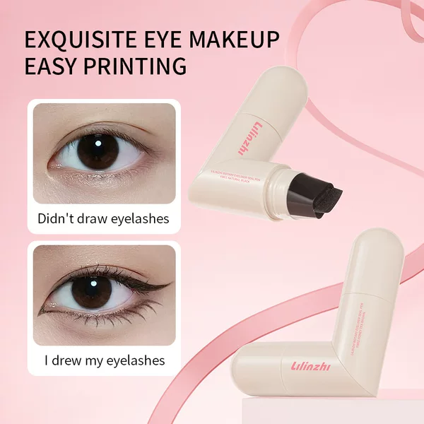 Cross-Border Lirenzhi Rotating Eyeliner Stamp Pen, Waterproof, Sweat-Proof, Long-Lasting, Bendable, One-Stroke Dual-Head Eyeliner