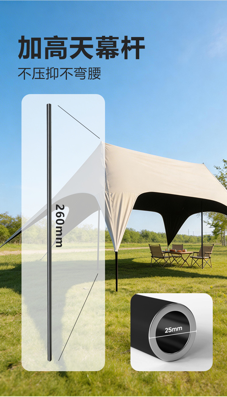 New Quick-Setup Canopy Tent Portable Outdoor Camping Sunshade Black Glue Canopy Sun Protection Rainproof Beach Sunshade Tent