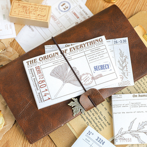 Paper dyeing note pad, light retro time series, creative and simple handbook decoration memo, 6 styles