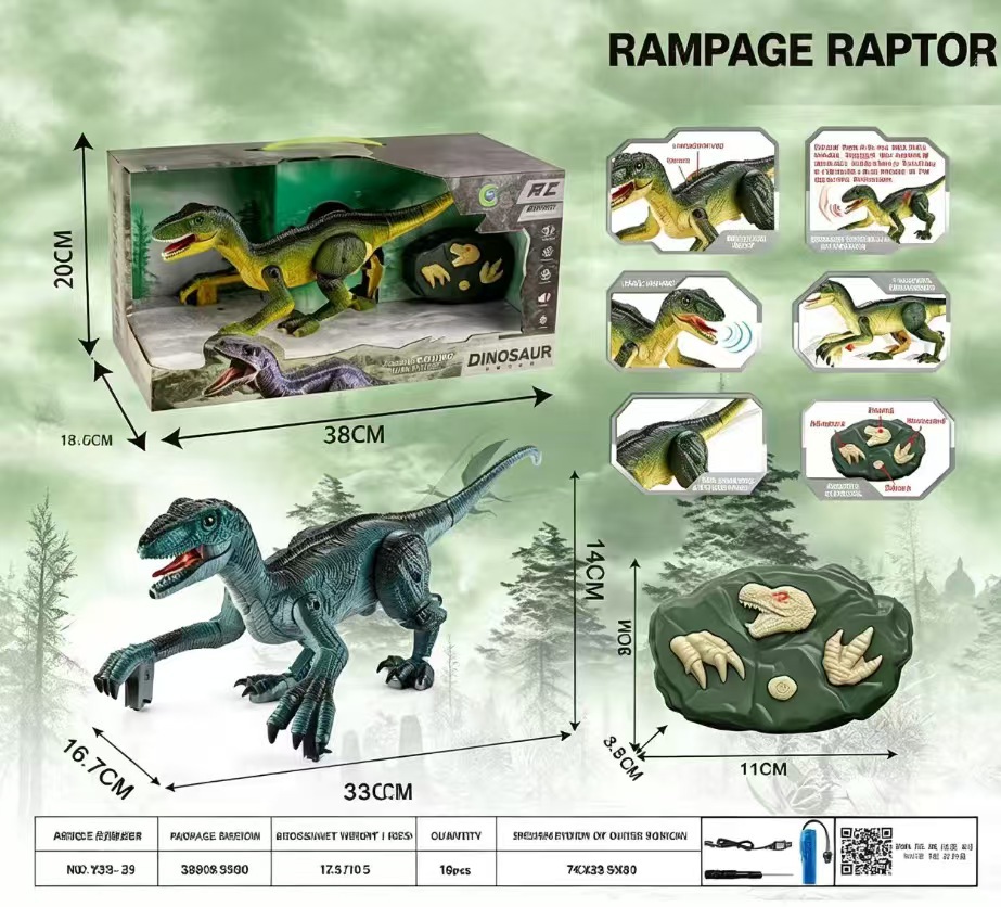 Juguete de Dinosaurio de Simulación con Luz y Sonido de ABS para Niños