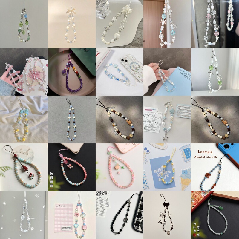 [Mobile Phone Chain Collection] New High-End Mobile Phone Lanyards, Beaded Hand Chains, Wrist Straps, Car Keychains, and Bag Accessories