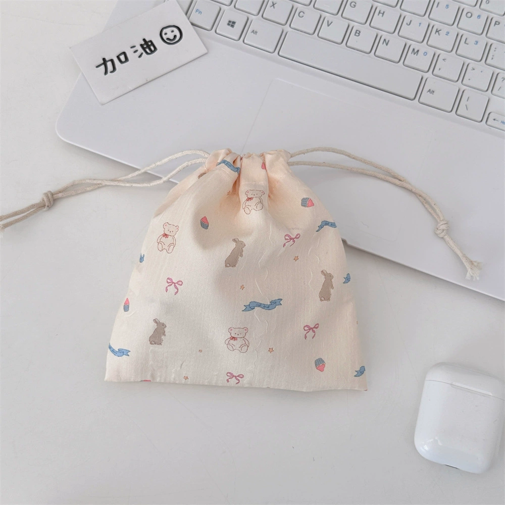 Cartoon storage bag, lipstick, handheld cosmetic bag, small bag, drawstring