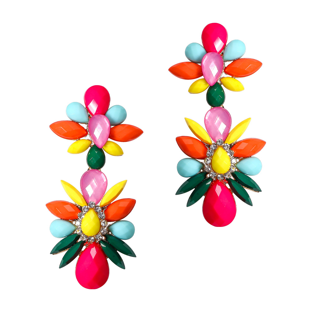 Retro Water Droplets Alloy Inlay Rhinestones Women's Drop Earrings 1 Pair display picture 4