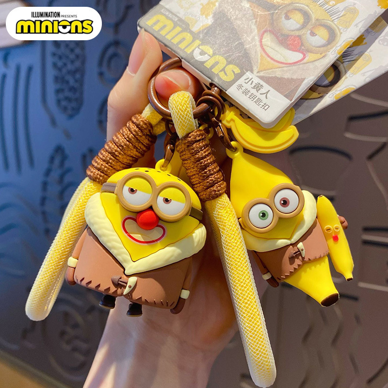 Genuine Cartoon Minions Keychain Women's Cute Creative Exquisite Bob Kevin Car Keychain School Bag Pendant