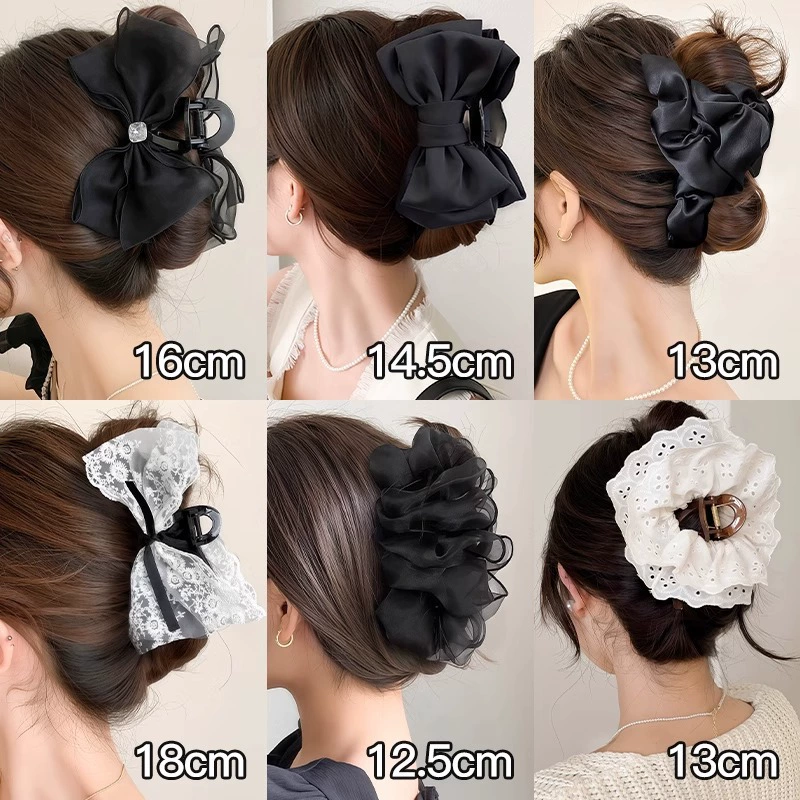 Крабовая булавка с бантом, зажим для волос, большая акула, новая коллекция, стиль высокого качества
