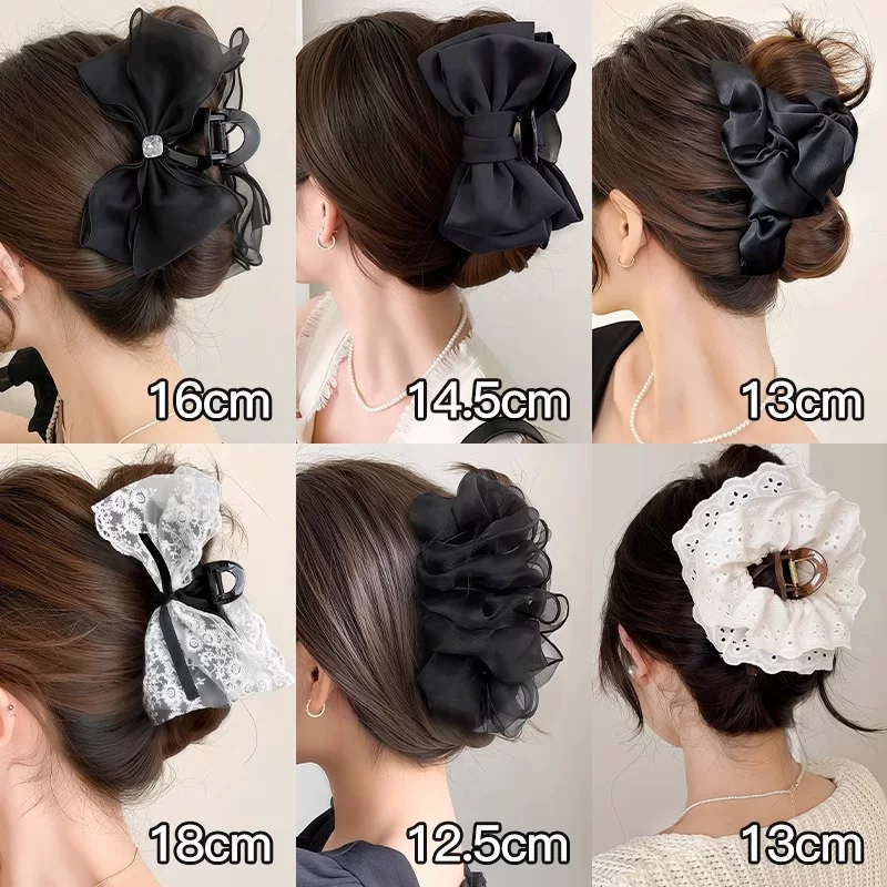 Крабовая булавка с бантом, зажим для волос, большая акула, новая коллекция, стиль высокого качества