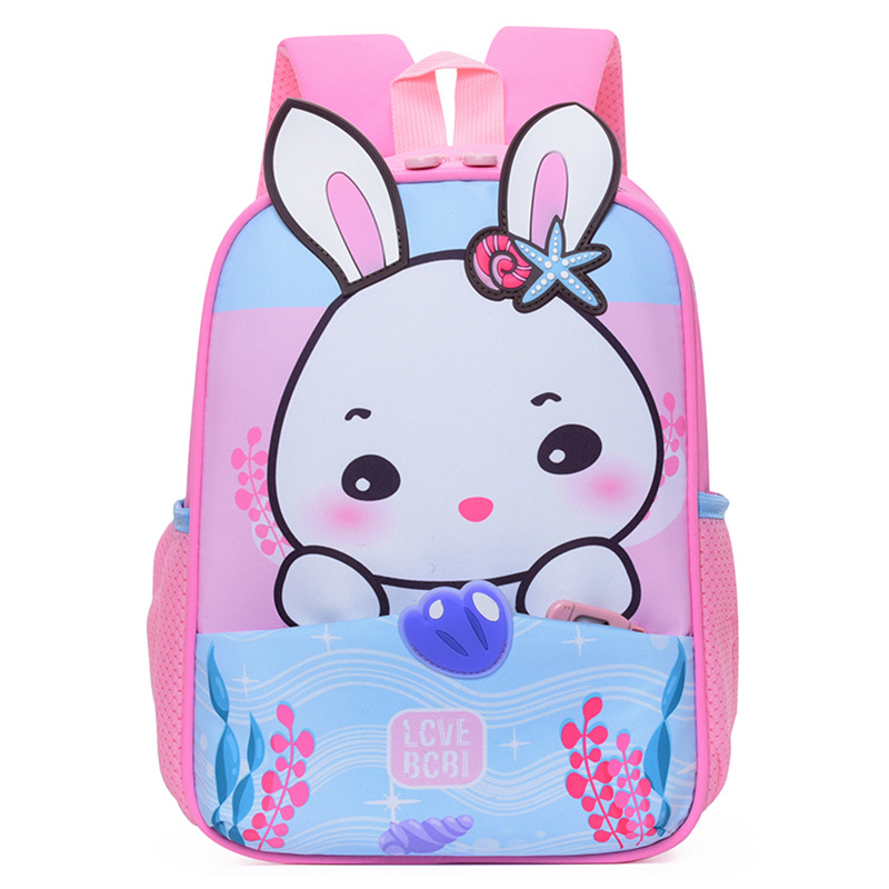 Mochila de jardín de infantes Cutie Little Bunny Mochila de niñas Capibala Mochila de dibujos animados para niños preescolares
