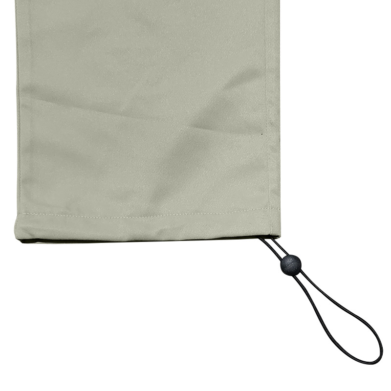 Herrenbekleidung Gewebte Stoffhose mit Kordelzug und mehreren Taschen, einfarbig, lässige Arbeitshose_voghion.com