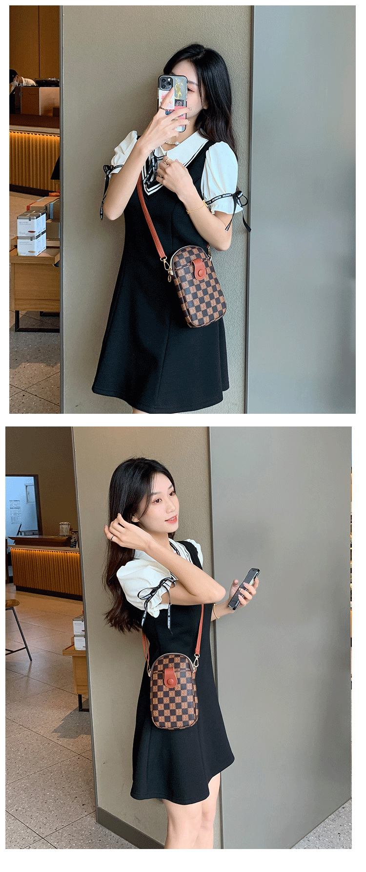 Women's Printed Shoulder Crossbody Mini Mobile Phone Bag_voghion.com