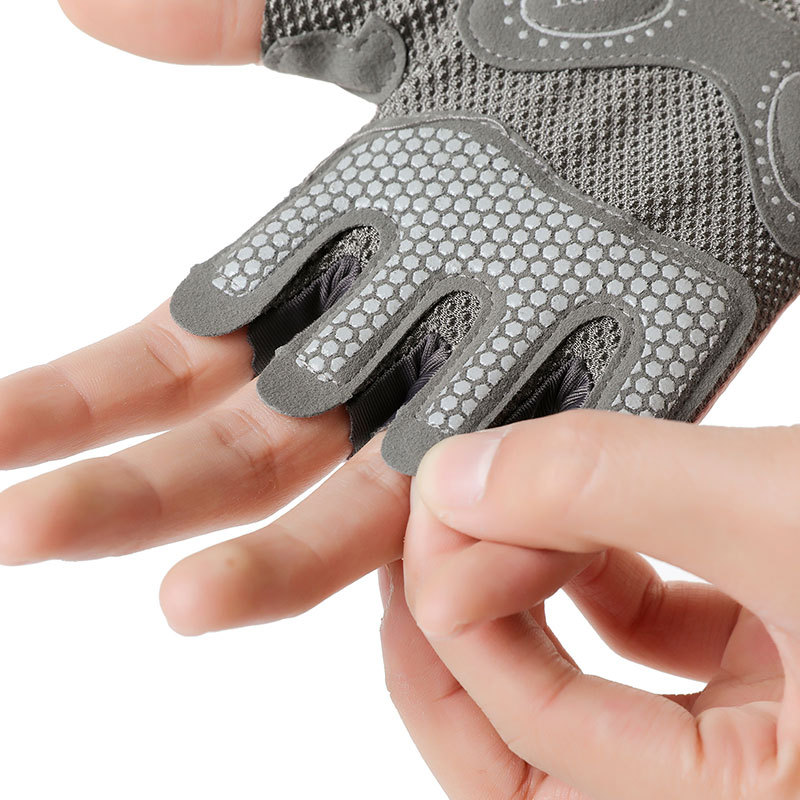 Nuevo guante deportivo para mujeres yoga antideslizante acondicionamiento físico hierro amortiguador resistente al desgaste transpirable anti-levantamiento guante de entrenamiento de medio dedo