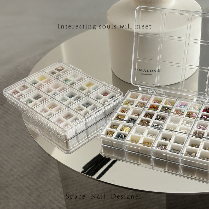 48-Compartment Mini Storage Box for Jewelry, Nail Art Rhinestones, Multi-Compartment Organizer for Desktop Tools and Jewelry 48-Compartment Mini Storage Box for Jewelry, Nail Art Rhinestones, Multi-Compartment Organizer for Desktop Tools and Jewelry