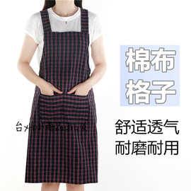 围裙 家用 厨房 纯棉围腰围裙女 时尚工作 男 棉麻背带式 韩版