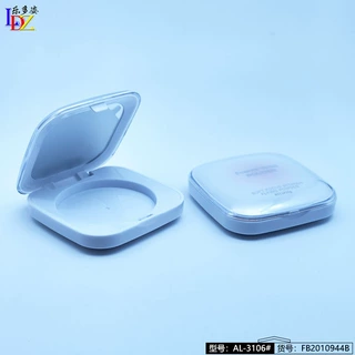 粉饼盒方形单层带镜子粉饼盒腮红盒单格单色圆内径61.7mm