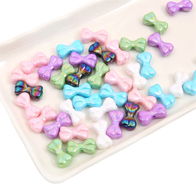 10g Weight Beads Jewelry Making Type DIY Jewelry Accessories Classification 10 Pieces Quantity Acrylic Material Bow Knot Pattern Sweet Style 10 Pieces Arylic Bow Knot DIY Jewelry Accessories Beads 3