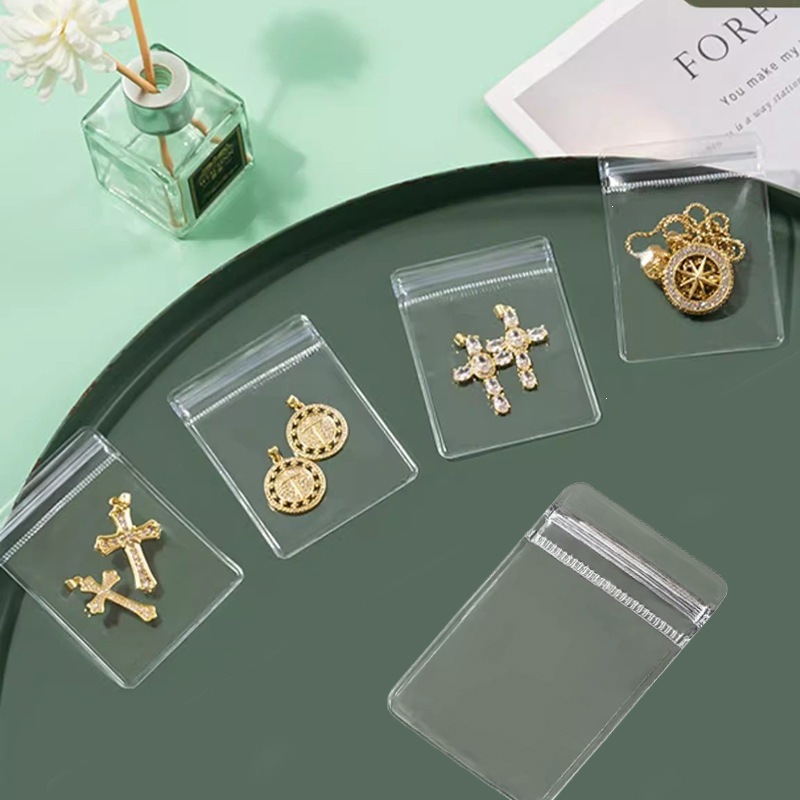 PVC self-sealing bag for jewelry storage, accessories, necklaces, earrings, rings, bracelets, and cultural items