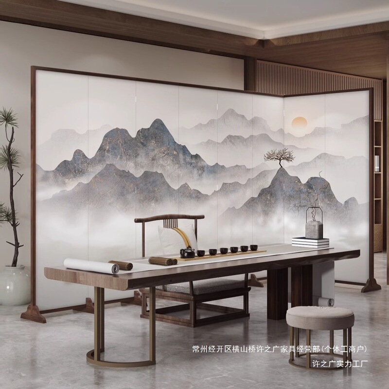 Lantingji Xu Chinese Screen Partition Living Room Hotel Tea Room Entrance Home Mobile Blocking Office Partition Screen