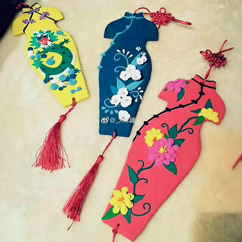 Handmade DIY Wooden Cheongsam Blank Mother's Day Gift Clay Base Lightweight Clay Snow Clay Cheongsam Mold