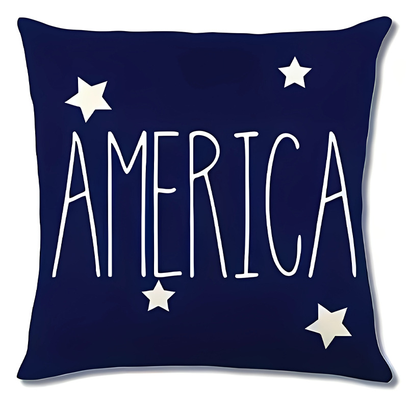 Transfronterizo Día de la Independencia de Amazon impresión lino almohada funda aniversario para celebrar el hogar vestido almohada funda mayorista