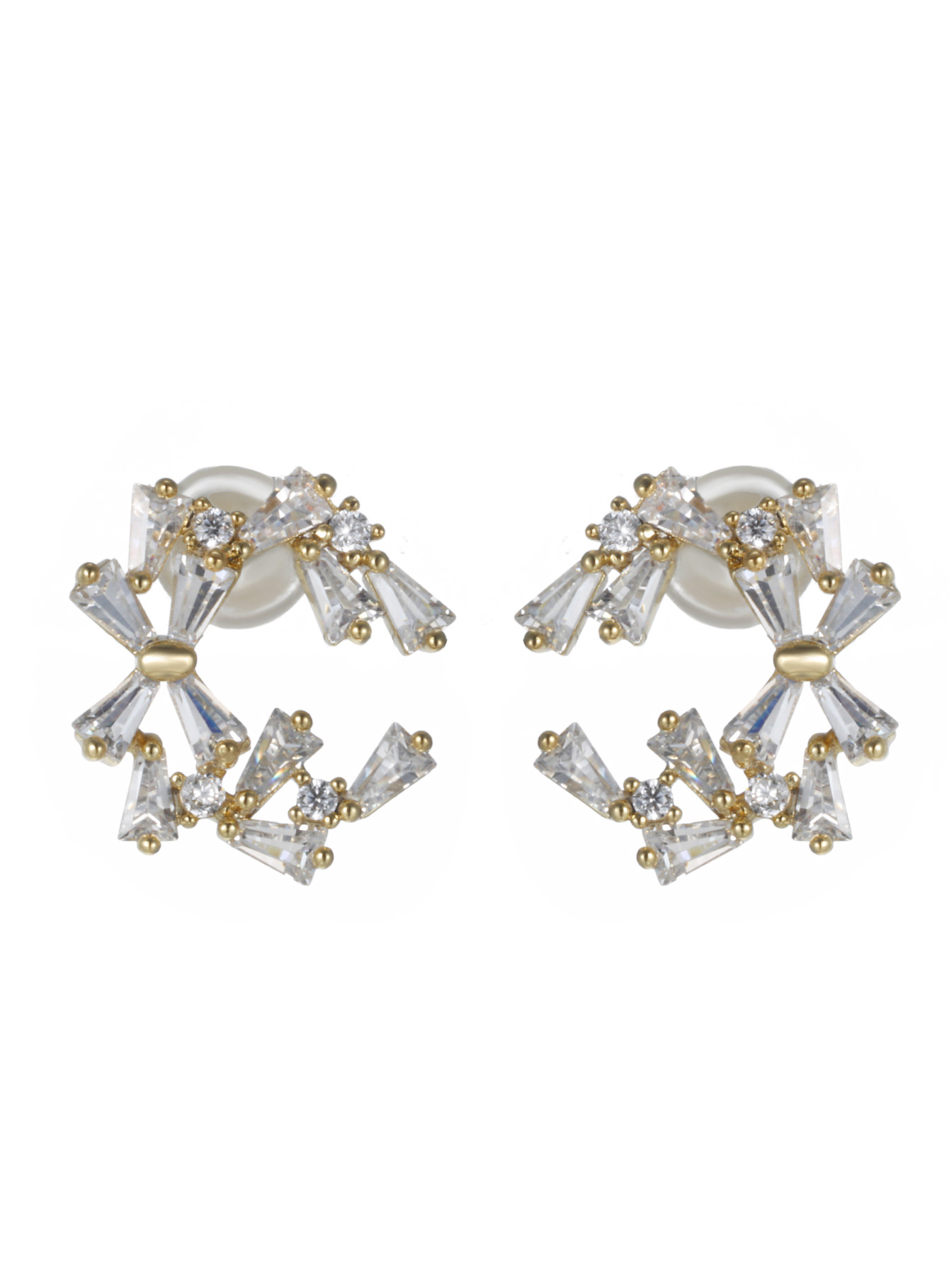 Joyería Xuping bronce le dice a todos los pernos de flores de diamante de alta calidad lujoso ligero Zhongsen aretes dulces pernos de aretes