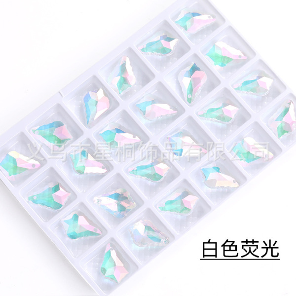 Cross-border hot 16mm Maple Leaf single hole electroplating magic color crystal pendant DIY necklace earrings jewelry accessories