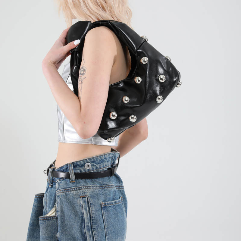 Bolso de axila con textura transfronteriza 2025 primavera nuevo bolso femenino bolso de moda de alta gama bolso de hombro con cuentas personalizado