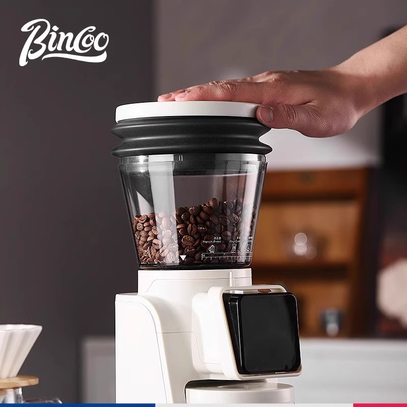 Molinillo de granos eléctrico Bincoo Molinillo de granos de café automático Máquina de café doméstica Máquina de molienda italiana de mano