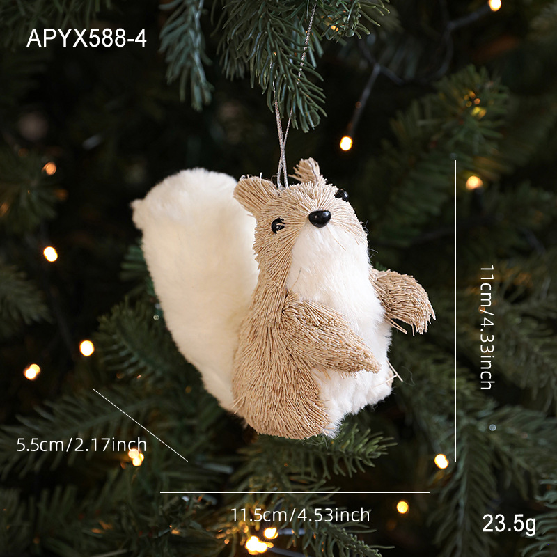 Paja trenzada seda algodón alce colgante muñeca muñeca ventana árbol de Navidad decoración de mesa decoración de Navidad