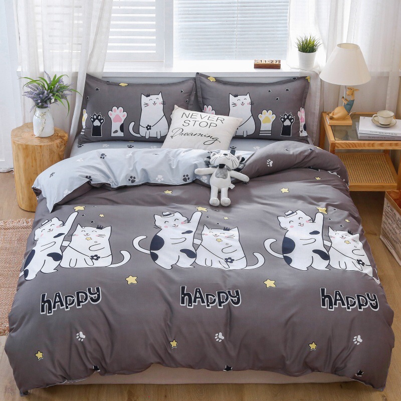 Cross-Border New Style Aloe Vera Cotton Printed Soft Skin-Friendly Warm Four-Piece Set Washable Cross-Border Wholesale Bed Four-Piece Set Cross-Border New Style Aloe Vera Cotton Printed Soft Skin-Friendly Warm Four-Piece Set Washable Cross-Border Wholesale Bed Four-Piece Set