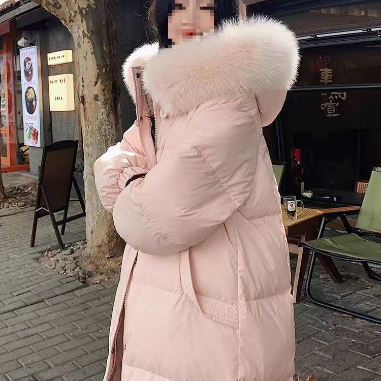 Bai Ling'Er down Jacket Winter Women's New Mid-Length Style This Year's Popular Korean Version Slimming Long Outerwear