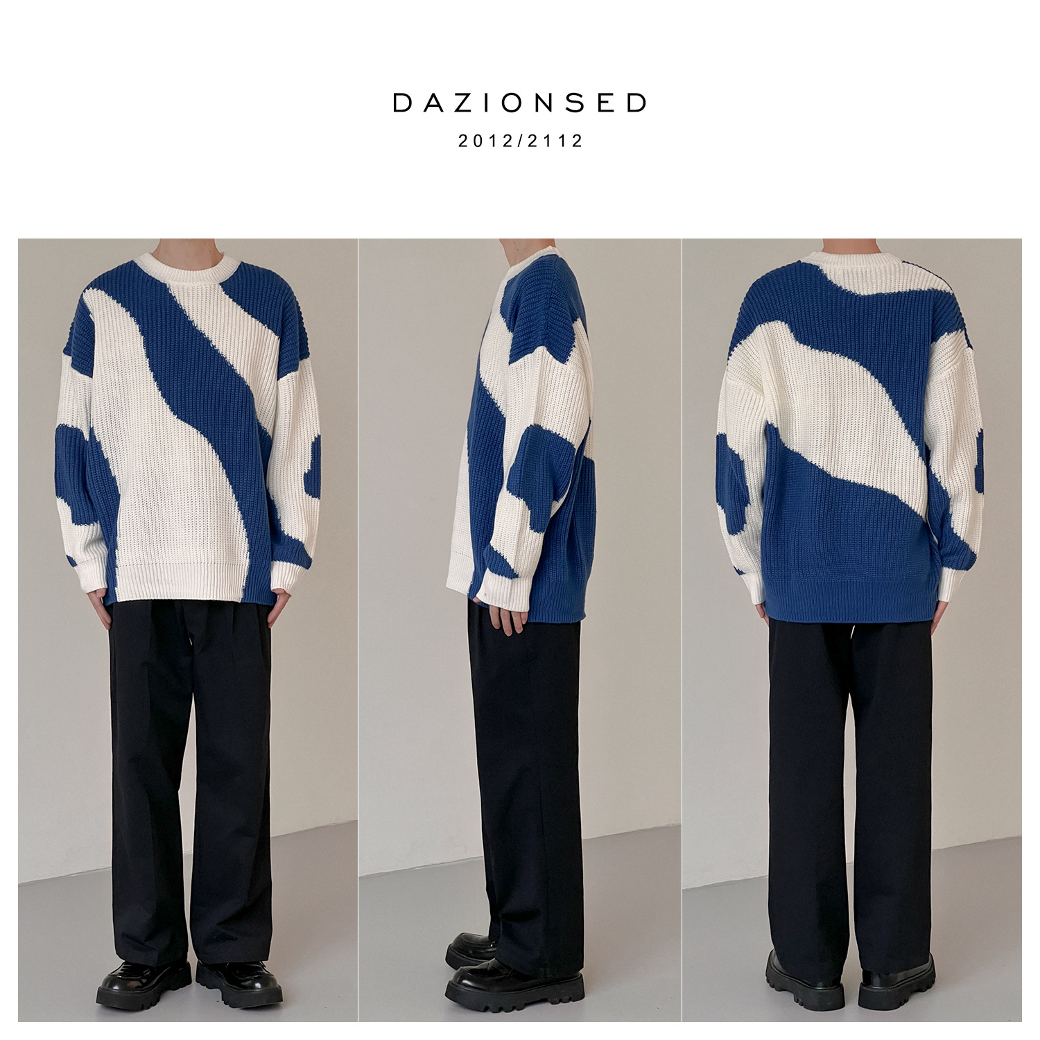 Pullover Jungen Kuh Farbe Pullover Pullover Lazy Loose Autumn Loading_voghion.com