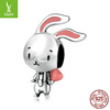 Cute rabbit with beads, beads, accessory, new collection, handmade, cat, silver 925 sample