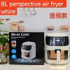 8L see-through air fryer (white)