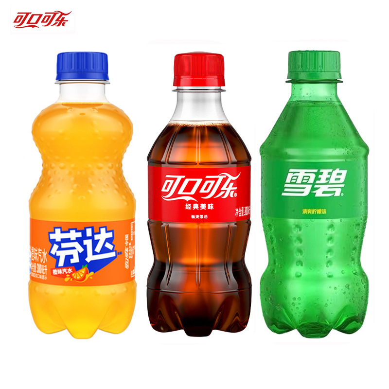 可口可乐雪碧芬达碳酸饮料300ml批发整箱小瓶汽水饮品快乐水