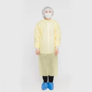 覆膜黄色一次性隔离衣 连体全身防护隔离服 实验室公共场所隔离衣