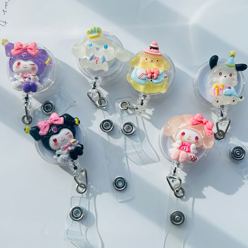Easy to pull button retractable new cartoon nurse badge work documents lanyard card clip easy to pull special-shaped logo