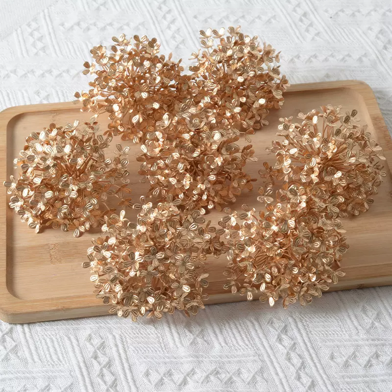 仿真年宵花木绣球假花新年摆件婚礼家居摄影装饰礼物金色花材批发