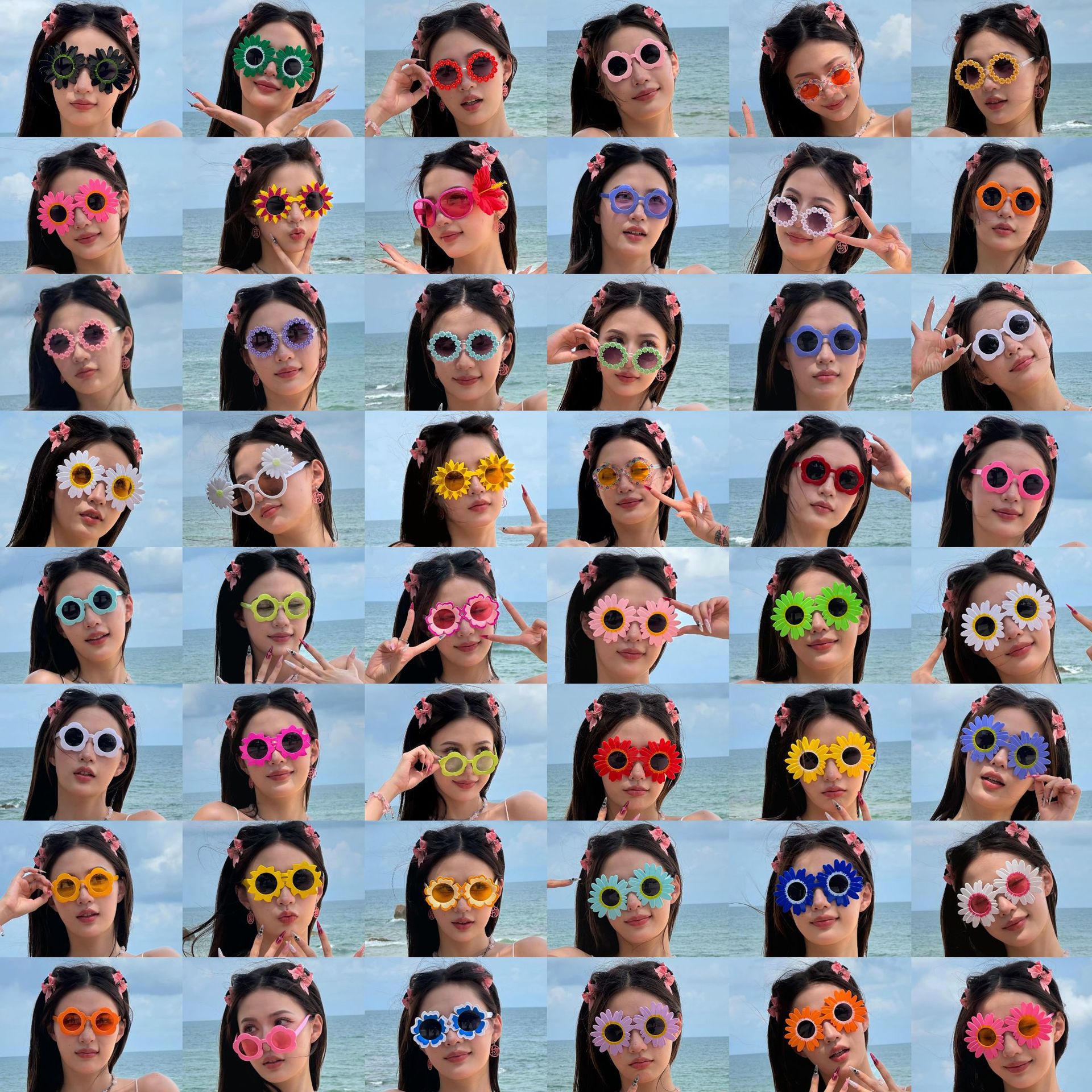 Gafas de Fiesta con Diseño de Flores ABS Decorativas para Bailes y Fotos