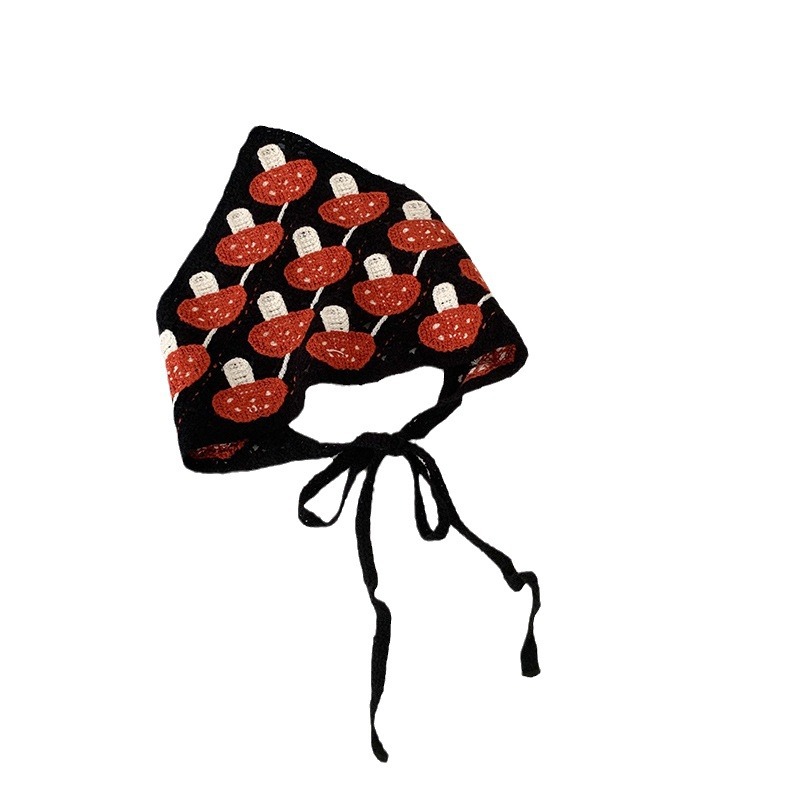 Tejido triángulo turbante mujer 2025 nueva moda galía francesa flor retro paquete turbante correa de pelo al por mayor