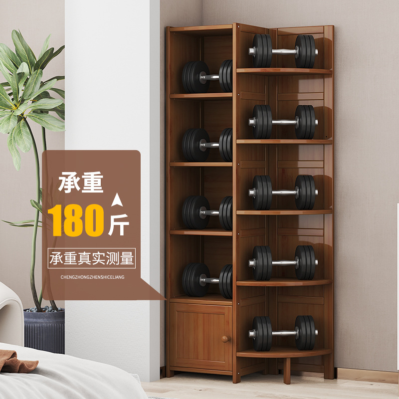 Wholesale corner bookcase floor-to-ceiling living room storage cabinet wall corner corner storage rack triangle room corner cabinet corner