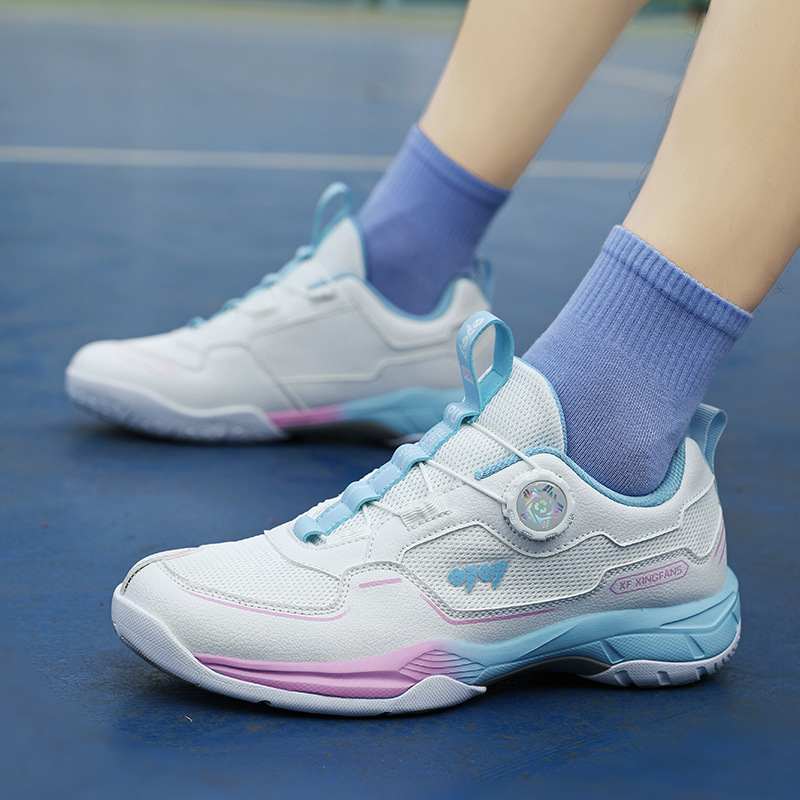 Rotating Buckle Tennis Shoes for Women, Casual, Comfortable, Professional Breathable Badminton Shoes for Men, Versatile Table Tennis Shoes, Couple Shoes