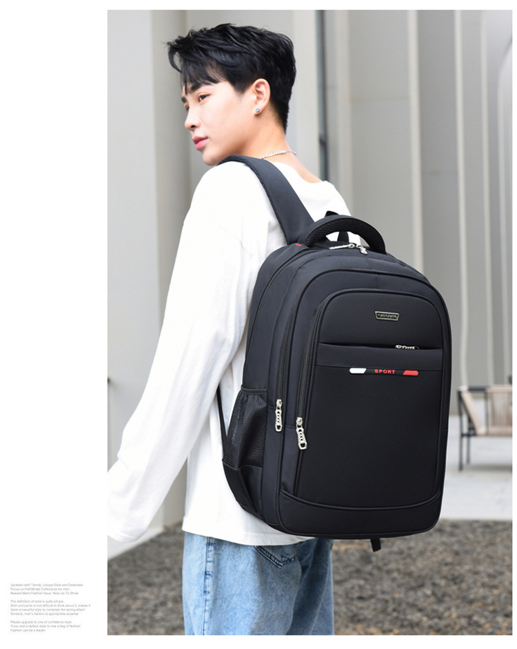 Fashion Solid Color Square Zipper Functional Backpack display picture 3