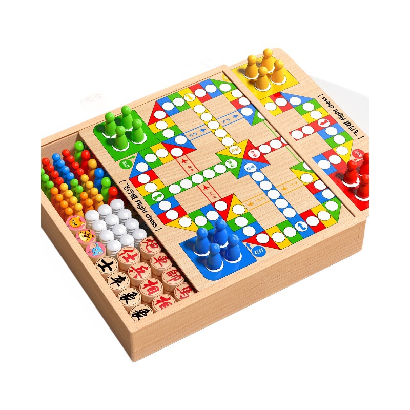 Damas voladoras, damas, backgammon, ajedrez de bestias, escuela primaria, escuela secundaria, rompecabezas, tablero de ajedrez para niños, juguetes interactivos de regalo de madera