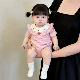 春夏季洋气婴儿衣服女宝宝连体衣夏装女婴包屁衣夏款新生幼儿爬服