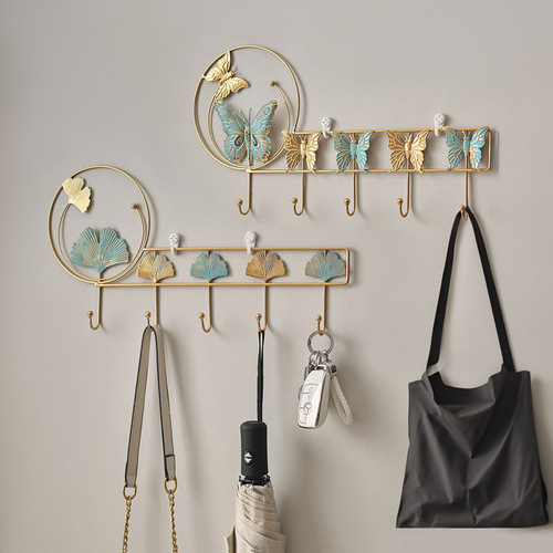 Factory Direct Sale Wall Iron Hook, No Drilling Room Bedroom Hook, Entryway Door Key Wall Decor