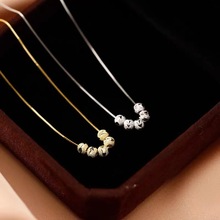 五福临门镀银项链女车花爱心转运珠子小众设计感轻奢高级百搭批发