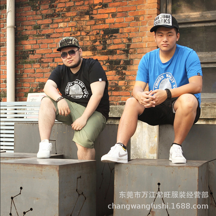 Foreign trade stock summer plus size men's cotton T-shirt short sleeve fat guy factory direct clearance stall supply cheap