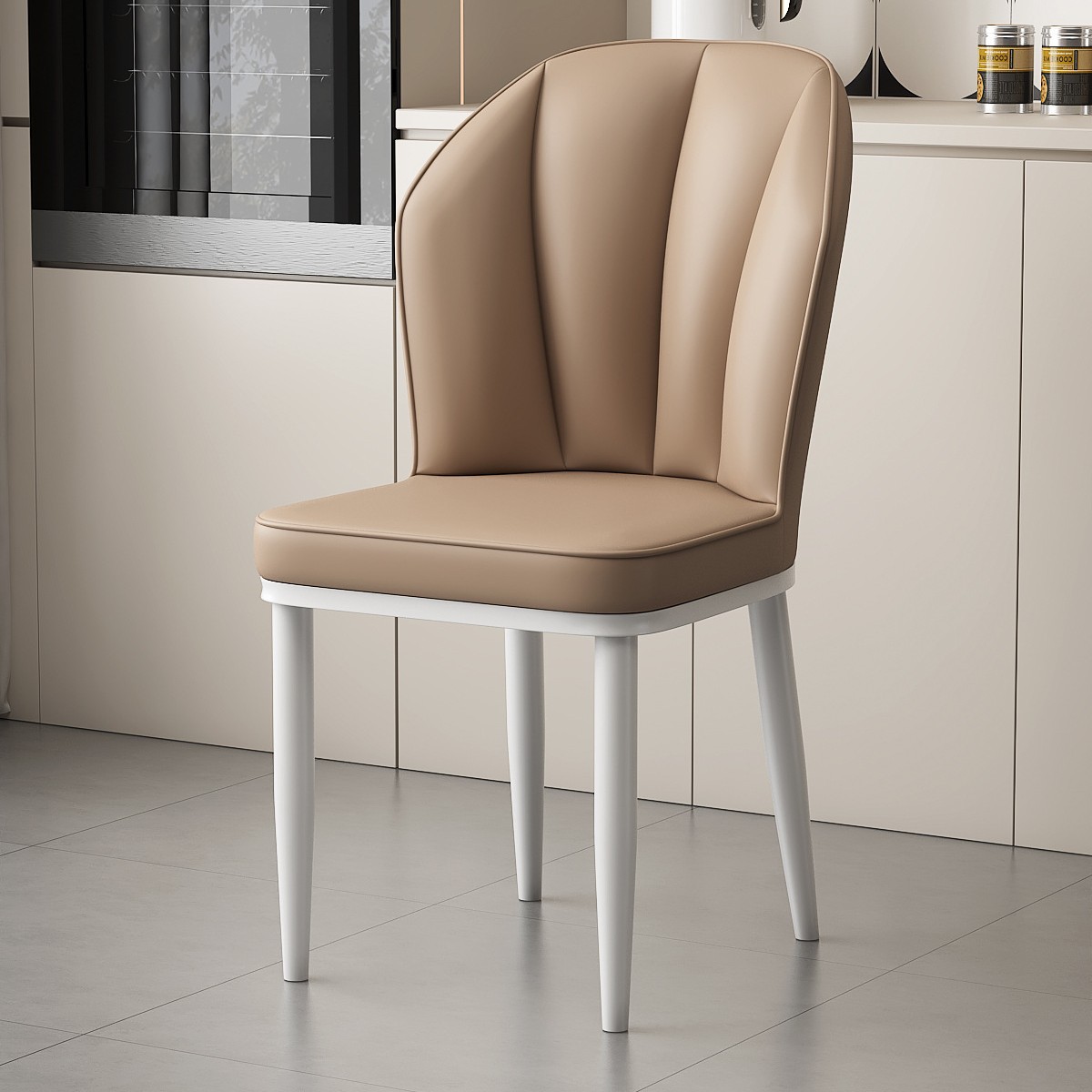 연한 갈색-흰색 다리 [크림 스타일] 빵 의자 업그레이드 및 강화 버전