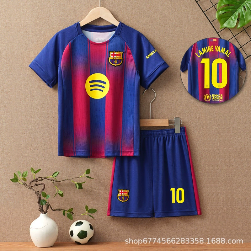 Футбольная форма клуба Барселона 25-26, домашняя и выездная версии для болельщиков, комплект формы национальной сборной, спортивный тренировочный костюм с футболкой Криштиану Роналду.